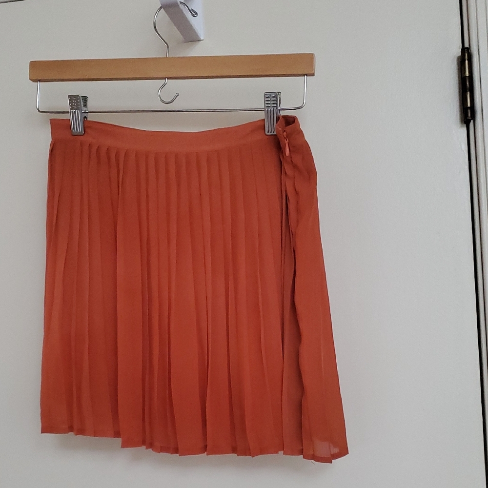 Abercrombie&Fitch Dk. Orange Pleated Skirt XSReg 16" L Flowy